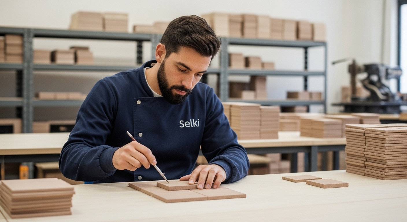 اختر الخطوات الصحيحة لمراحل تصنيع البلاط وفق النمط السليم