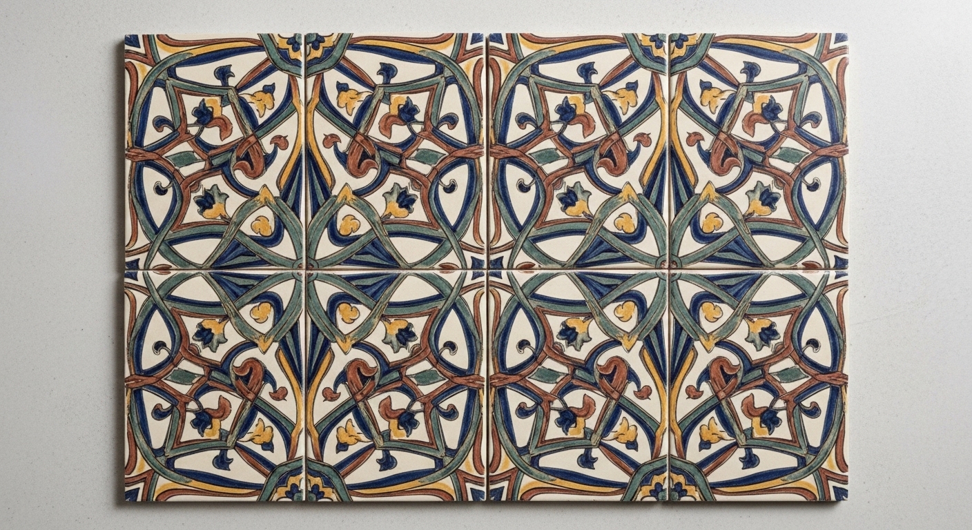 اذا تم ترتيب اربع من هذه البلاطات