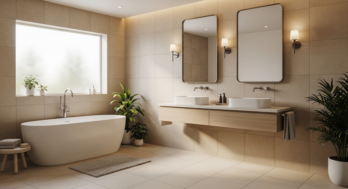 بلاط حمامات بيج